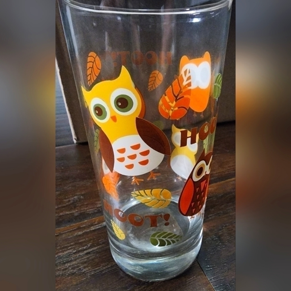 Owl Vintage Glass HOOT